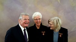 Bundespräsident Joachim Gauck, Meike Völker und Annemarie Cordes